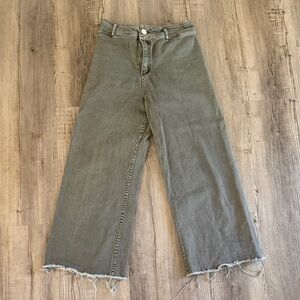 Faded Army Green Wide Leg Mahina Denim